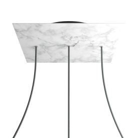   Square XXL Rose-One 3-row ceiling rose set with 4 side holes, 400 mm