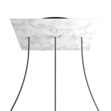 Square XXL Rose-One 3-row ceiling rose set with 4 side holes, 400 mm