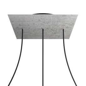   Square XXL Rose-One 3-row ceiling rose set with 4 side holes, 400 mm