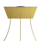 Square XXL Rose-One 3-row ceiling rose set with 4 side holes, 400 mm