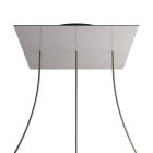 Square XXL Rose-One 3-row ceiling rose set with 4 side holes, 400 mm