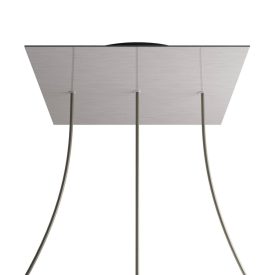   Square XXL Rose-One 3-row ceiling rose set with 4 side holes, 400 mm