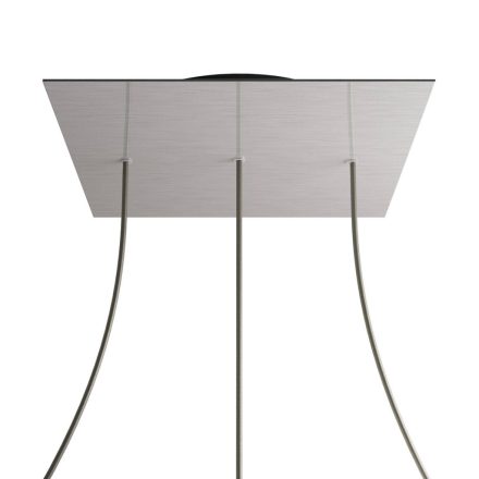 Square XXL Rose-One 3-row ceiling rose set with 4 side holes, 400 mm