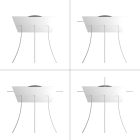 Square XXL Rose-One 3-row ceiling rose set with 4 side holes, 400 mm