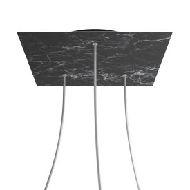   Square XXL Rose-One 3-hole and 4-side hole ceiling rosette set, 400 mm