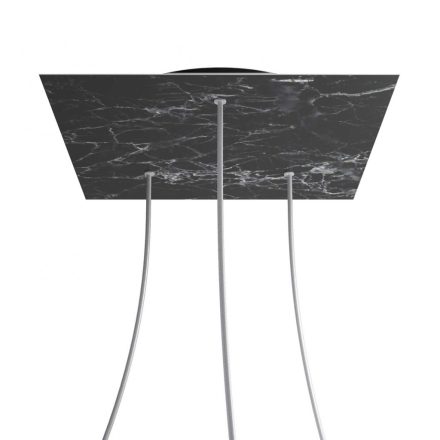 Square XXL Rose-One 3-hole and 4-side hole ceiling rosette set, 400 mm