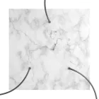 Square XXL Rose-One 3-hole and 4-side hole ceiling rosette set, 400 mm