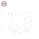 Square XXL Rose-One 3-hole and 4-side hole ceiling rosette set, 400 mm