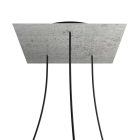 Square XXL Rose-One 3-hole and 4-side hole ceiling rosette set, 400 mm