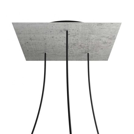 Square XXL Rose-One 3-hole and 4-side hole ceiling rosette set, 400 mm