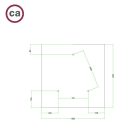 Square XXL Rose-One 3-hole and 4-side hole ceiling rosette set, 400 mm