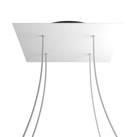   Square XXL Rose-One 4-hole and 4-side hole ceiling rosette set, 400 mm