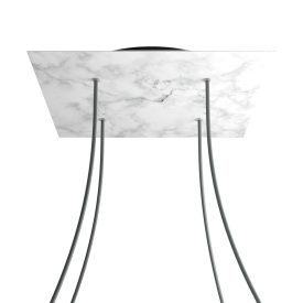   Square XXL Rose-One 4-hole and 4-side hole ceiling rosette set, 400 mm