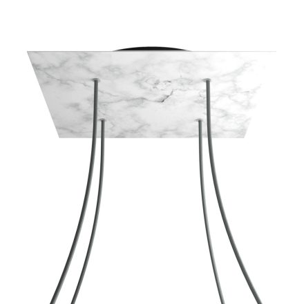 Square XXL Rose-One 4-hole and 4-side hole ceiling rosette set, 400 mm