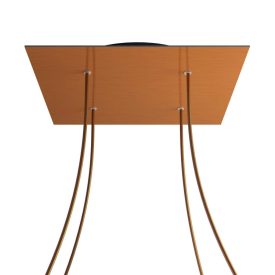   Square XXL Rose-One 4-hole and 4-side hole ceiling rosette set, 400 mm