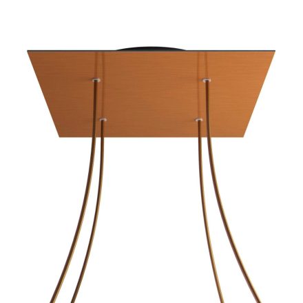 Square XXL Rose-One 4-hole and 4-side hole ceiling rosette set, 400 mm