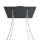 Square XXL Rose-One 4-hole and 4-side hole ceiling rosette set, 400 mm