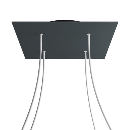 Square XXL Rose-One 4-hole and 4-side hole ceiling rosette set, 400 mm