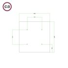 Square XXL Rose-One 4-hole and 4-side hole ceiling rosette set, 400 mm