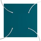 Square XXL Rose-One 4-hole and 4-side hole ceiling rosette set, 400 mm