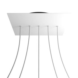   Square XXL Rose-One 5-row ceiling rose set with 4 side holes, 400 mm