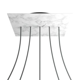   Square XXL Rose-One 5-row ceiling rose set with 4 side holes, 400 mm