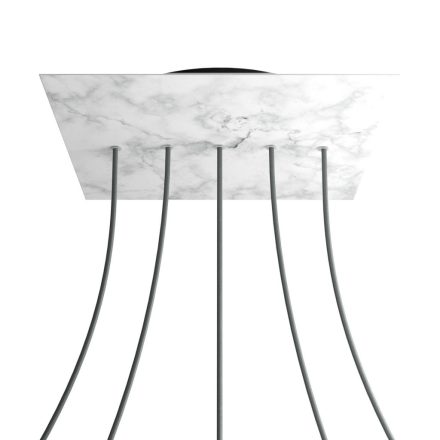 Square XXL Rose-One 5-row ceiling rose set with 4 side holes, 400 mm