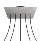 Square XXL Rose-One 5-row ceiling rose set with 4 side holes, 400 mm