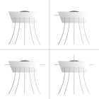 Square XXL Rose-One 5-row ceiling rose set with 4 side holes, 400 mm