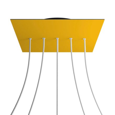 Square XXL Rose-One 5-row ceiling rose set with 4 side holes, 400 mm