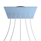 Square XXL Rose-One 5-row ceiling rose set with 4 side holes, 400 mm