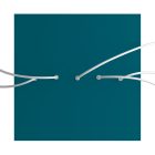 Square XXL Rose-One 5-row ceiling rose set with 4 side holes, 400 mm