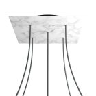 Square XXL Rose-One 5-hole and 4-side hole ceiling rosette set, 400 mm