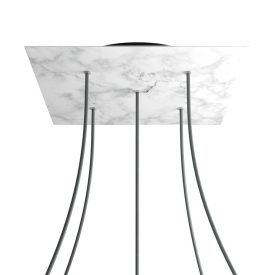   Square XXL Rose-One 5-hole and 4-side hole ceiling rosette set, 400 mm