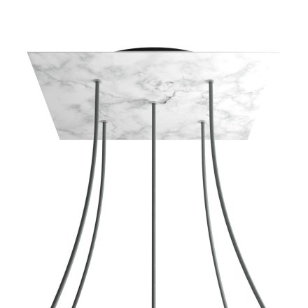 Square XXL Rose-One 5-hole and 4-side hole ceiling rosette set, 400 mm