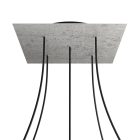 Square XXL Rose-One 5-hole and 4-side hole ceiling rosette set, 400 mm