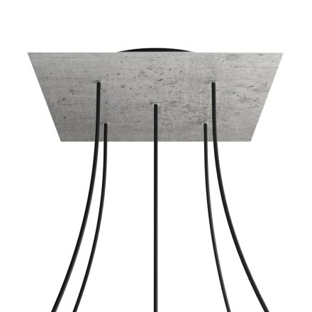 Square XXL Rose-One 5-hole and 4-side hole ceiling rosette set, 400 mm