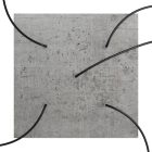 Square XXL Rose-One 5-hole and 4-side hole ceiling rosette set, 400 mm