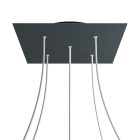 Square XXL Rose-One 5-hole and 4-side hole ceiling rosette set, 400 mm