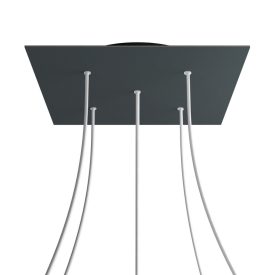   Square XXL Rose-One 5-hole and 4-side hole ceiling rosette set, 400 mm