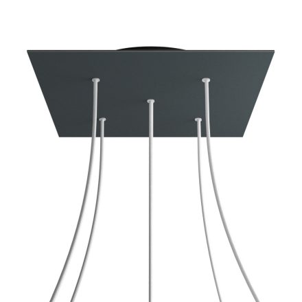 Square XXL Rose-One 5-hole and 4-side hole ceiling rosette set, 400 mm