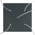 Square XXL Rose-One 5-hole and 4-side hole ceiling rosette set, 400 mm