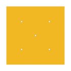 Square XXL Rose-One 5-hole and 4-side hole ceiling rosette set, 400 mm