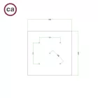 Square XXL Rose-One 5-hole and 4-side hole ceiling rosette set, 400 mm