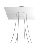 Square XXL Rose-One 6-hole and 4-side hole ceiling rosette set, 400 mm