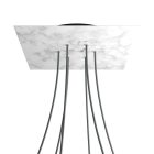 Square XXL Rose-One 6-hole and 4-side hole ceiling rosette set, 400 mm