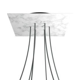   Square XXL Rose-One 6-hole and 4-side hole ceiling rosette set, 400 mm