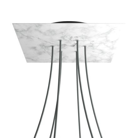 Square XXL Rose-One 6-hole and 4-side hole ceiling rosette set, 400 mm