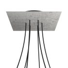 Square XXL Rose-One 6-hole and 4-side hole ceiling rosette set, 400 mm