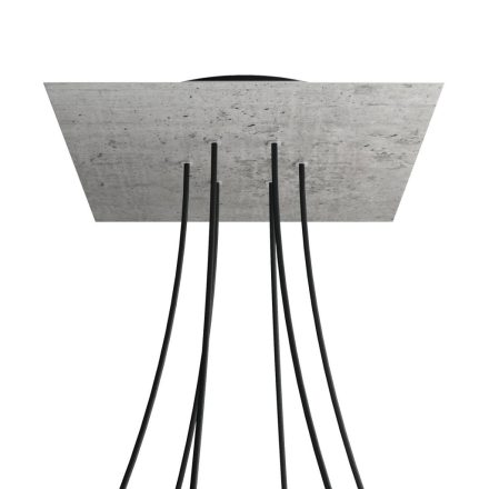 Square XXL Rose-One 6-hole and 4-side hole ceiling rosette set, 400 mm